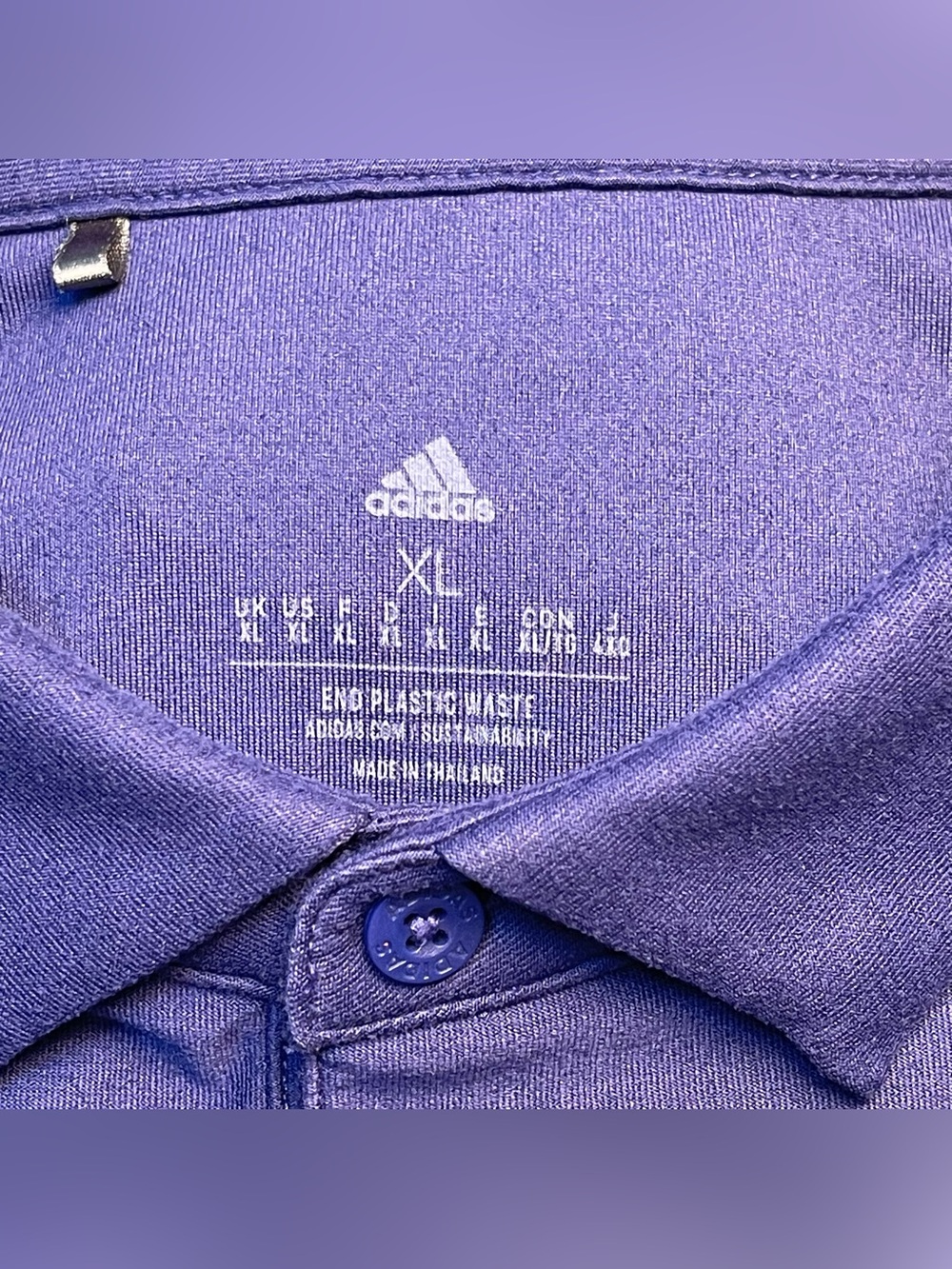 Adidas Golf Men's XL Purple Short Sleeve Pocket Polo Shirt Performance - Picture 4 of 9
